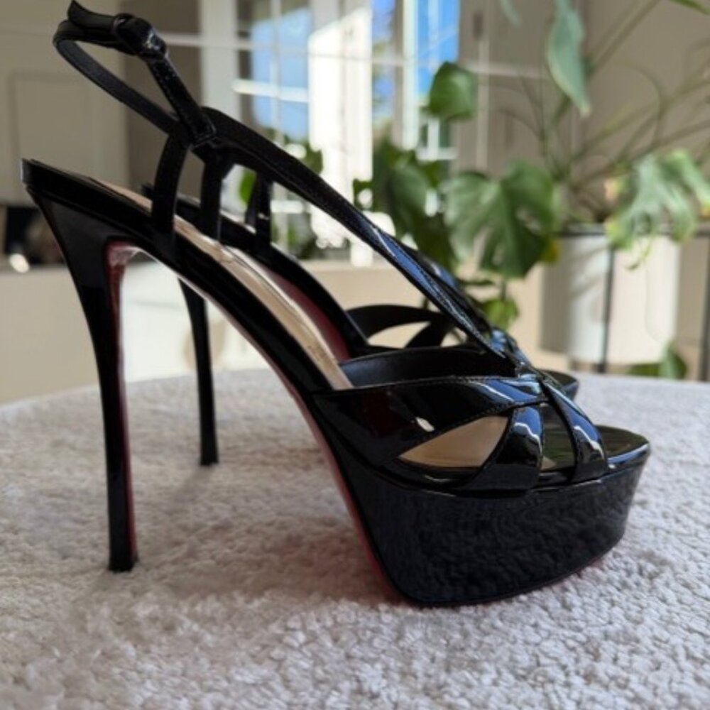 NWT Christian Louboutin Brown Veracite 130 Calf Slingback Pump Heel Size 7